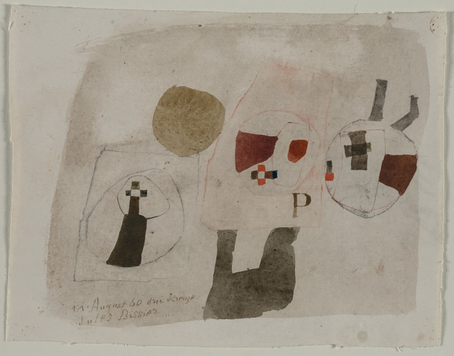 Three Crosses, Julius Bissier, 1960