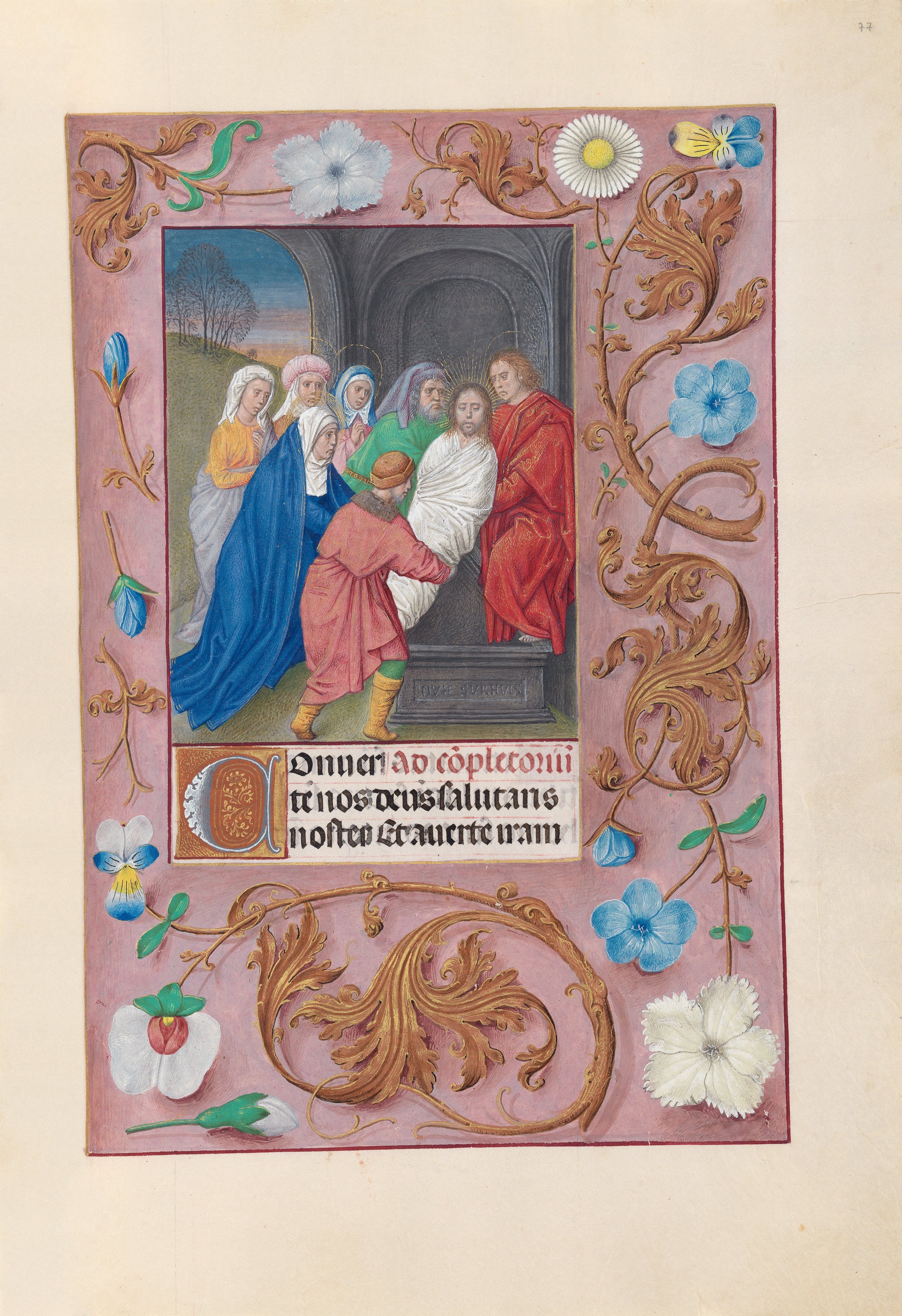 Hours of Queen Isabella the Catholic, Queen of Spain:  Fol. 77r, Entombment