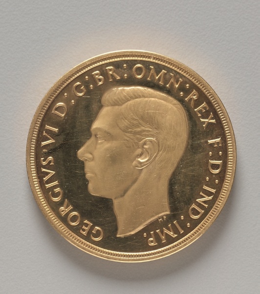 Five Pound Piece: Portrait of George VI (obverse)