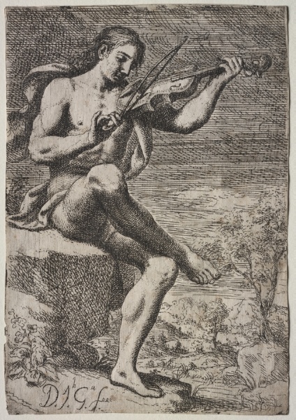 Nude Man Playing a Violin