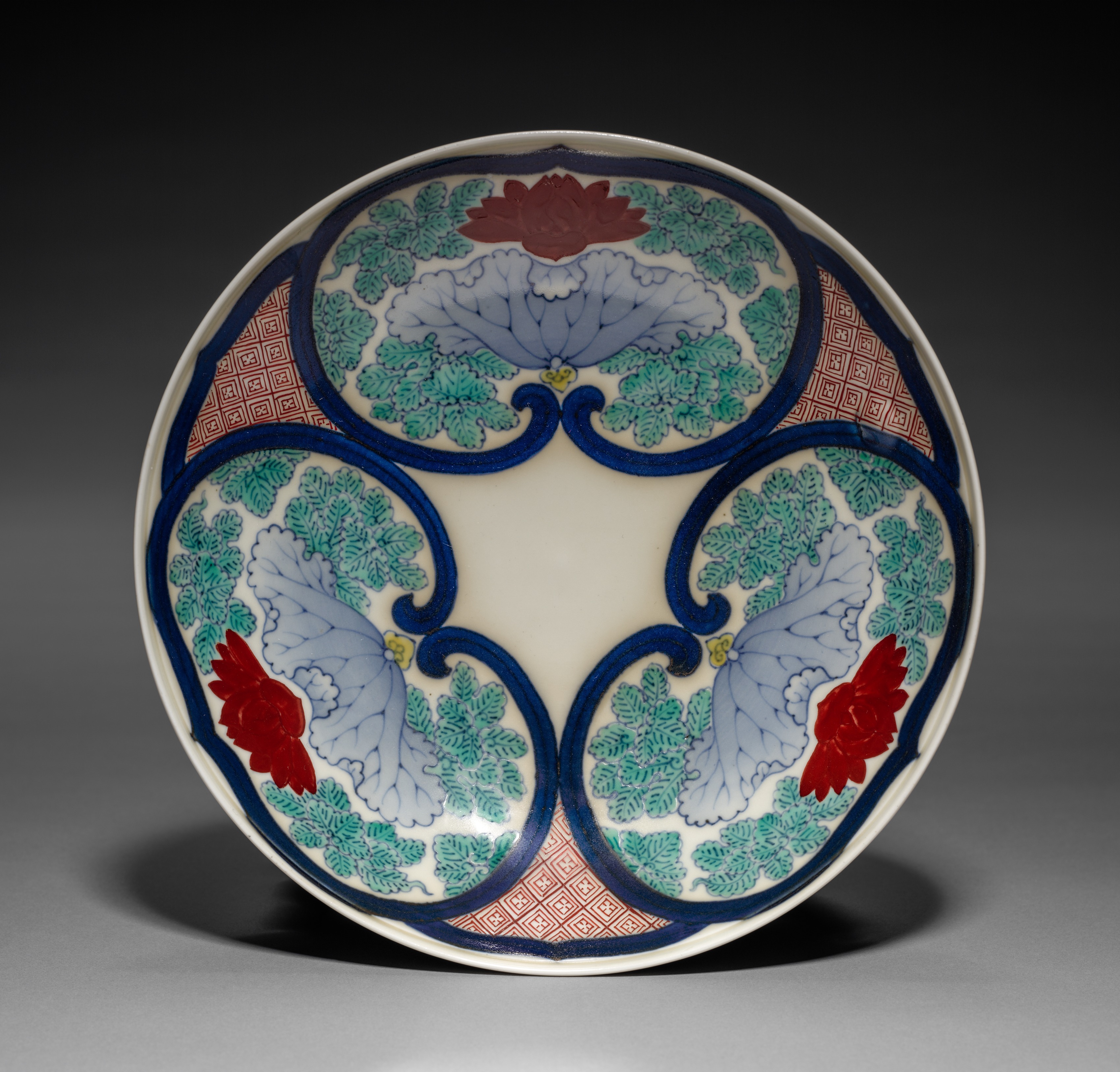 Dish with Lotus in Rui-Head-Shaped Cartouches