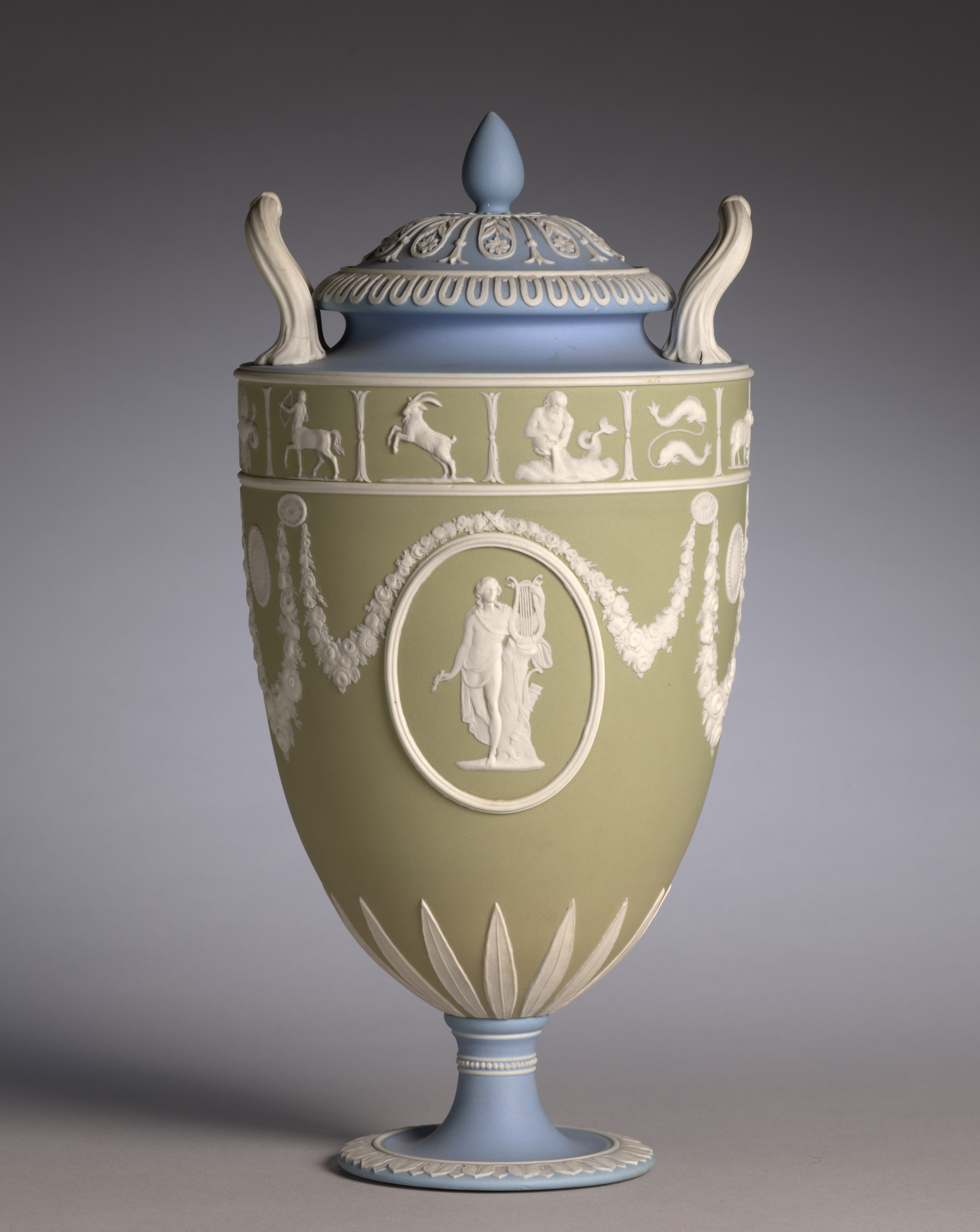 Covered Vase (one of a pair)