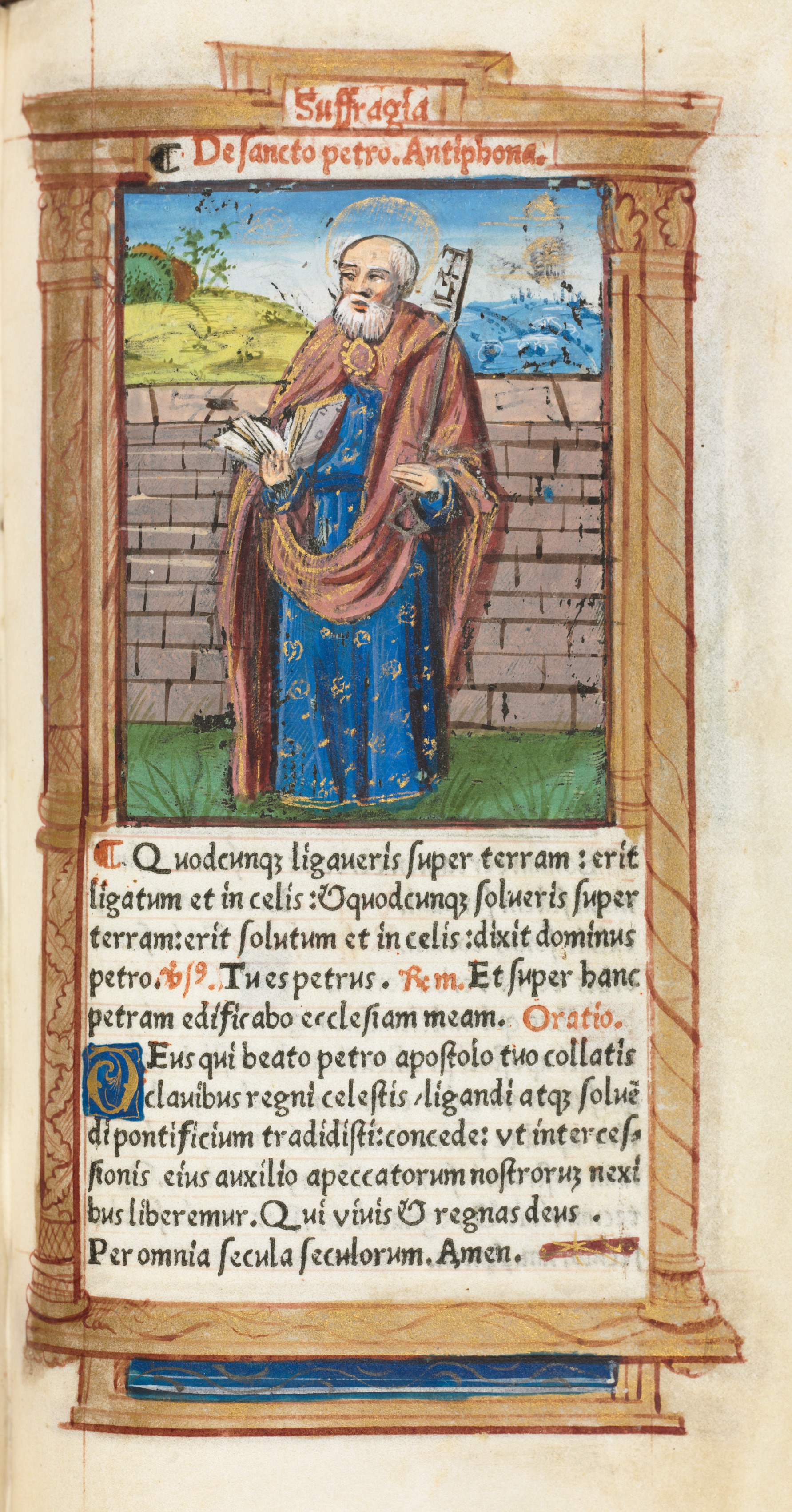 Printed Book of Hours (Use of Rome):  fol. 99r, St. Peter