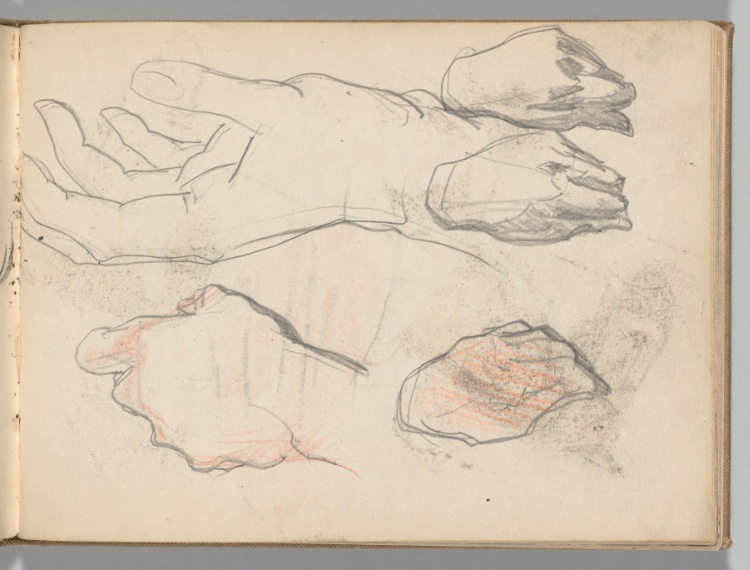Sketchbook, Spain: Page 80, Studies of Hands