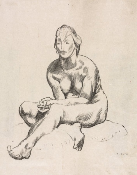 Life Study, Nude Woman Seated With Folded Hands