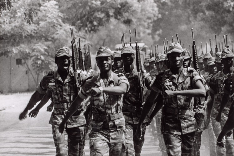 After the Departure of the Libyans: The first units of the Inter-African Force have arrived in Chad, following the departure of the Libyan troops. The Inter-African contingent from Zaire, the 31st Paratroopers Brigade, under Colonel Mathiote, November 1981