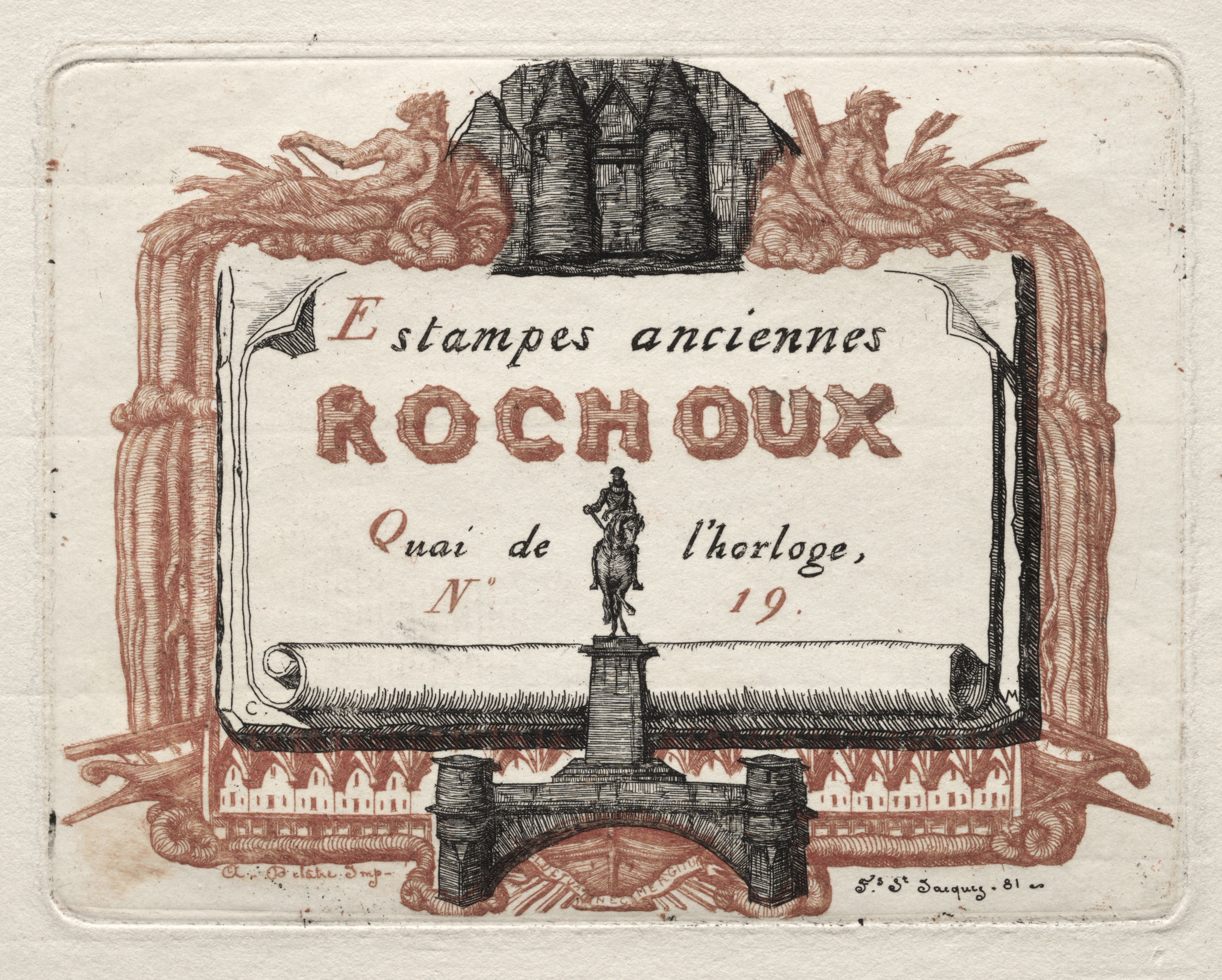 The Address Card of Rochoux, a Printseller