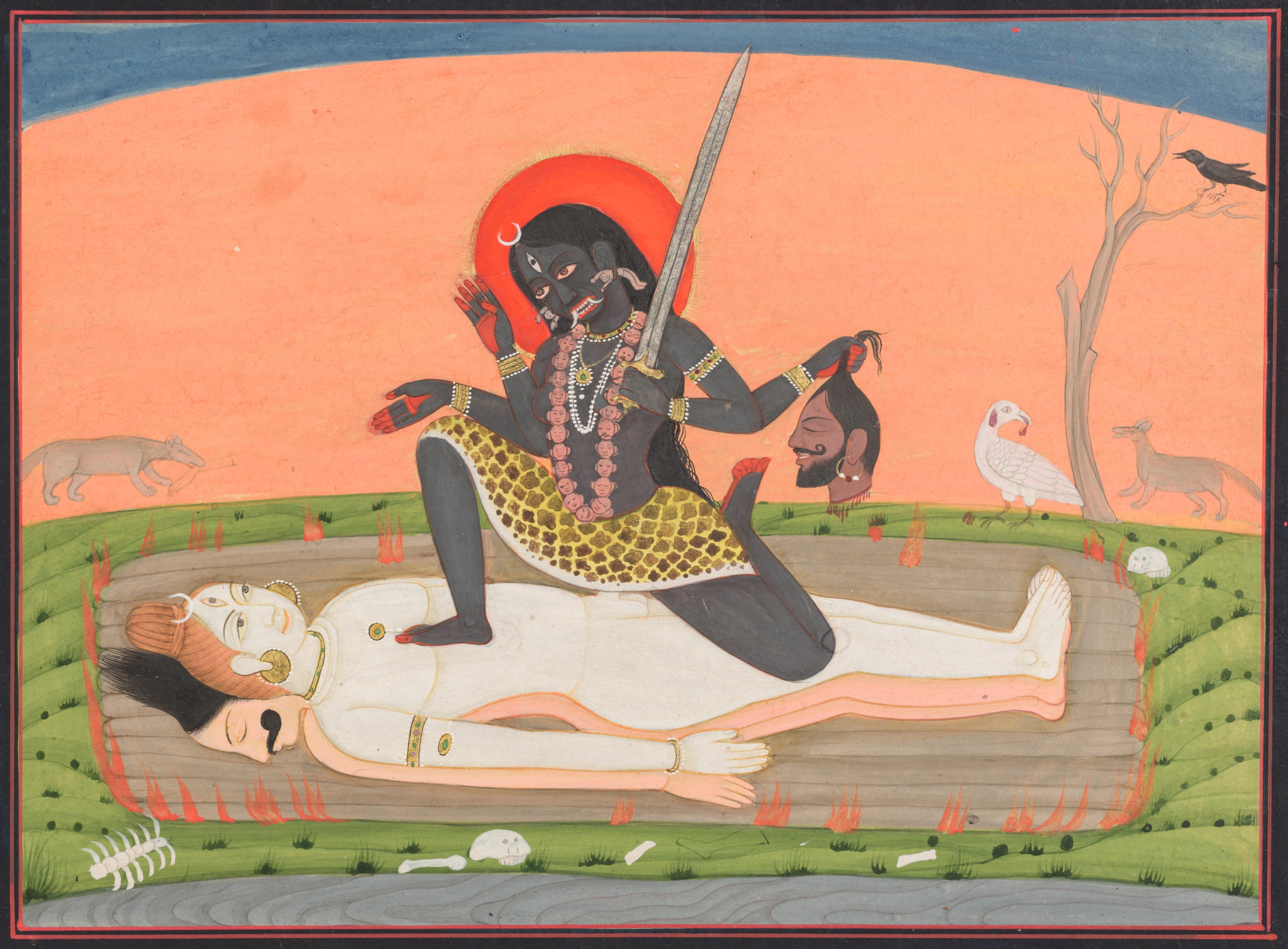 Kali on Shiva, from a Tantric Devi Series