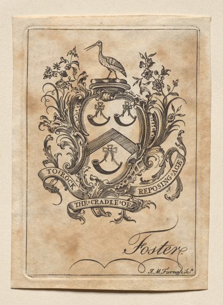Bookplate:  Coat of Arms with Foster inscribed below