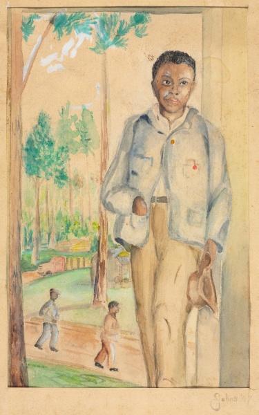 Young Man Standing in a Doorway