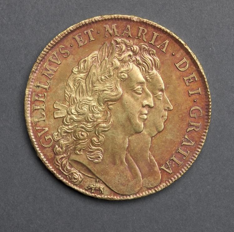 Five Guineas: William & Mary (obverse)
