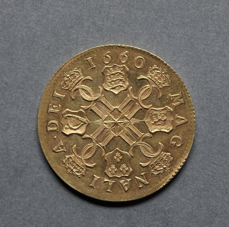 Broad: Shields of England, Scotland, France and Ireland with Crowned Interlocked Cs (reverse)