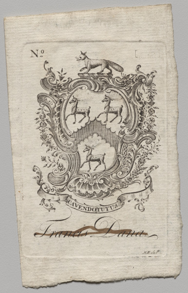 Bookplate:  Coat of Arms with Francis Dana inscribed