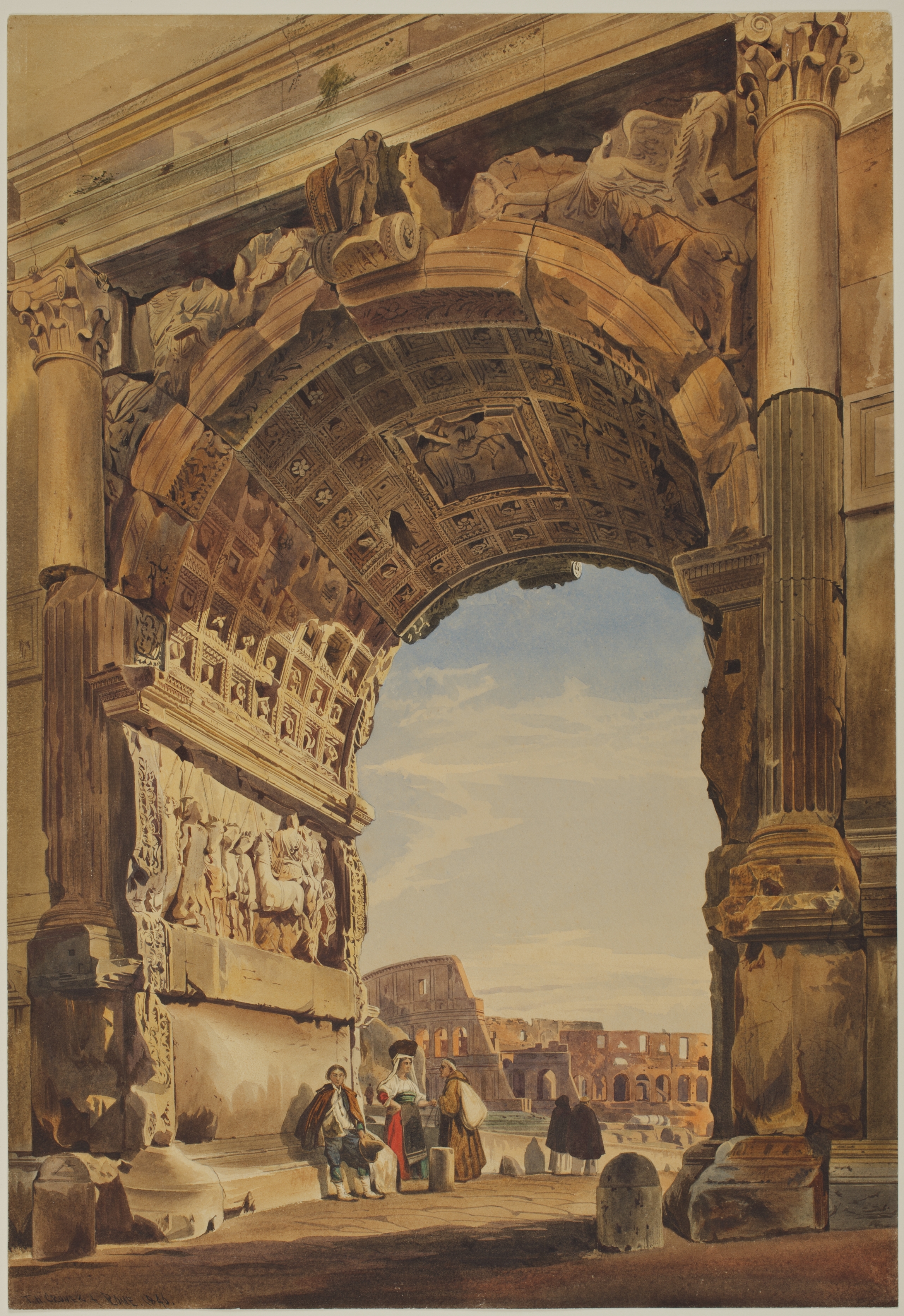 The Arch of Titus and the Coliseum, Rome