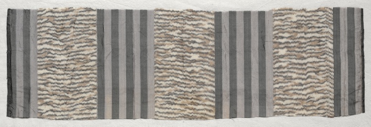 Silk with Gray and Purple Stripes