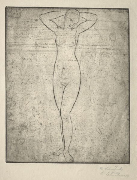Standing Girl with Arms Behind her Head