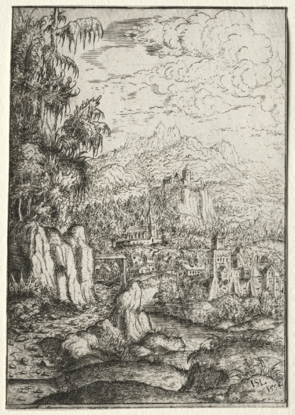 Landscape with a Road to a Castle on an Island in a River