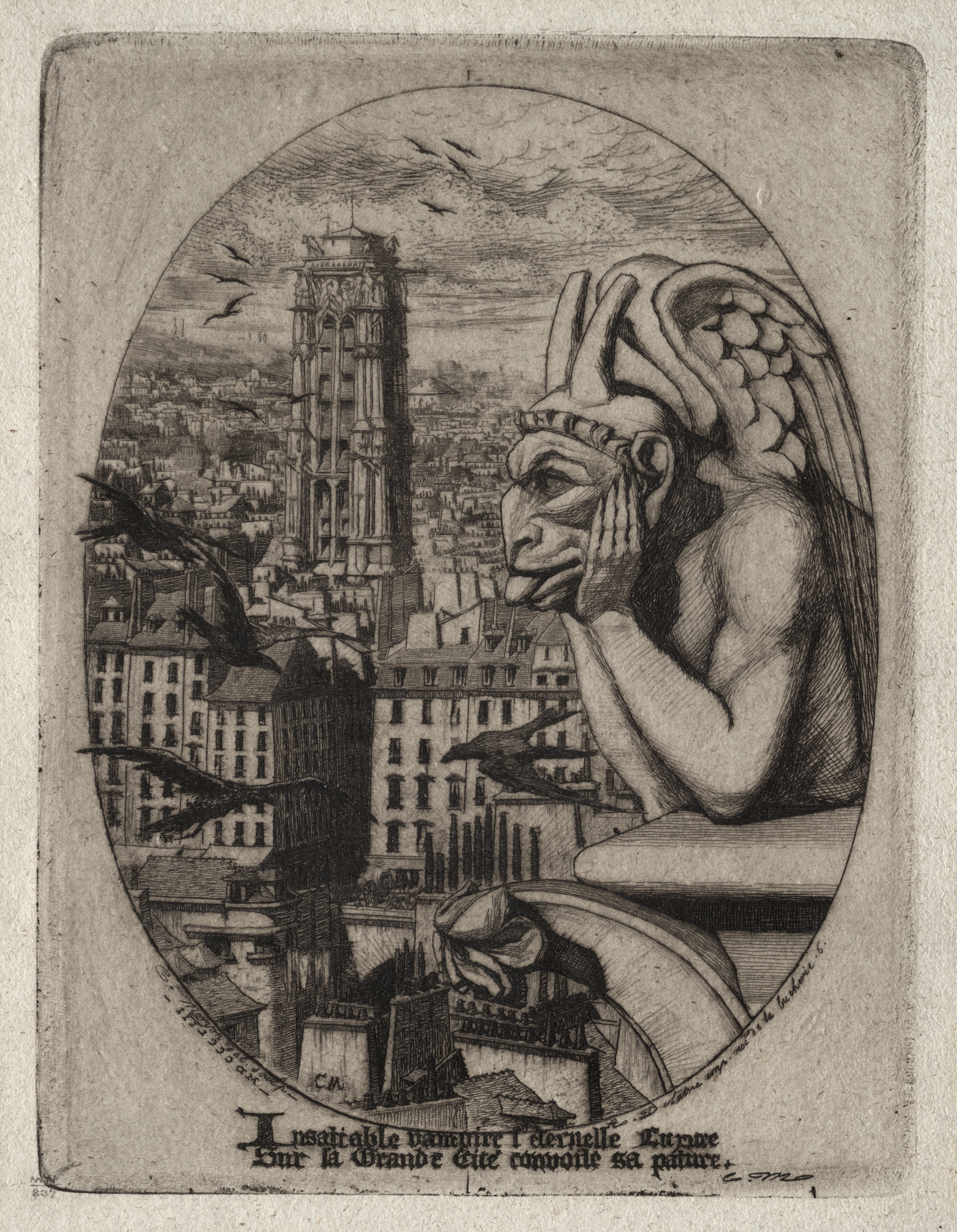 Etchings of Paris:  The Gargoyle