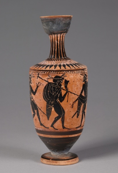 Black-Figure Lekythos (Oil Vessel): Komos (Revel)