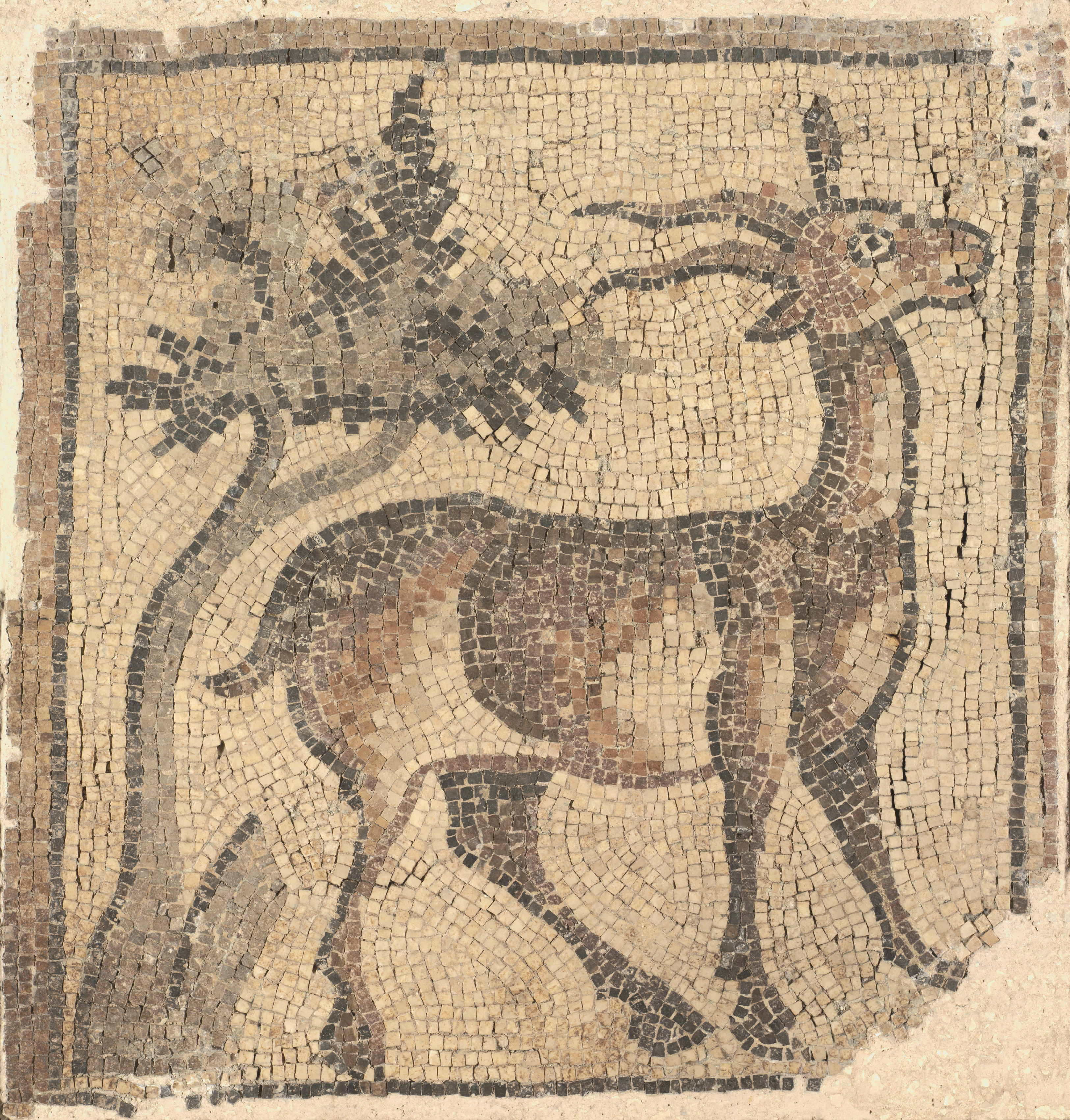 Fragment of a Floor Mosaic: Ibex near a Tree