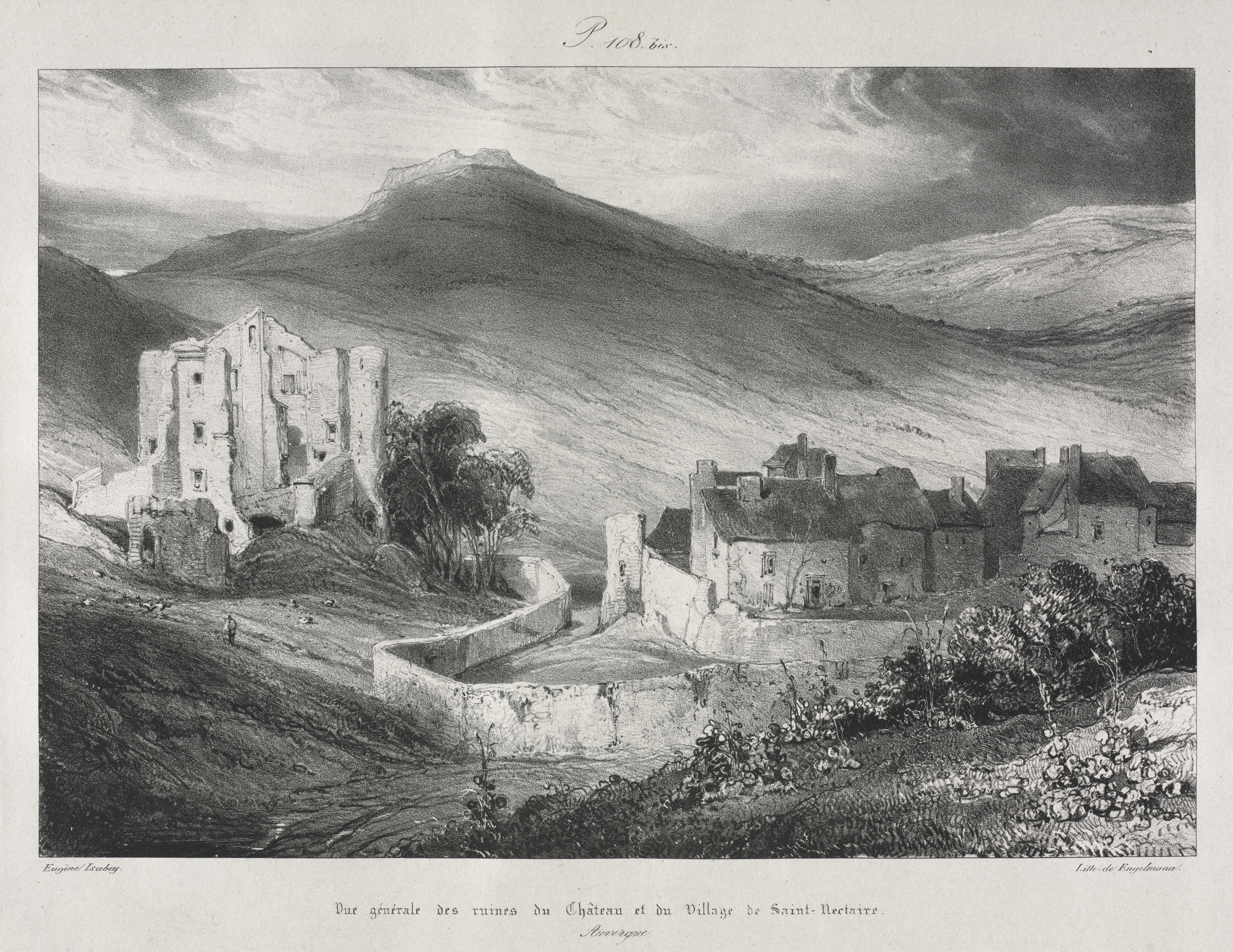 Voyages pittoresques et romantiques dans l'ancienne France, Auvergne:  Ruines du château et du village de Saint Nectaire