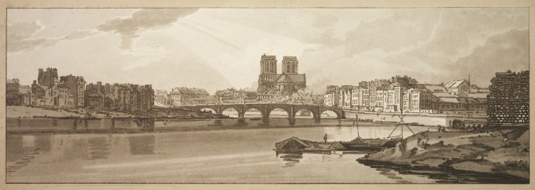A Selection of Twenty of the Most Picturesque Views in Paris: View of Pont de la Tournelle & Notre Dame taken from the Arsenal