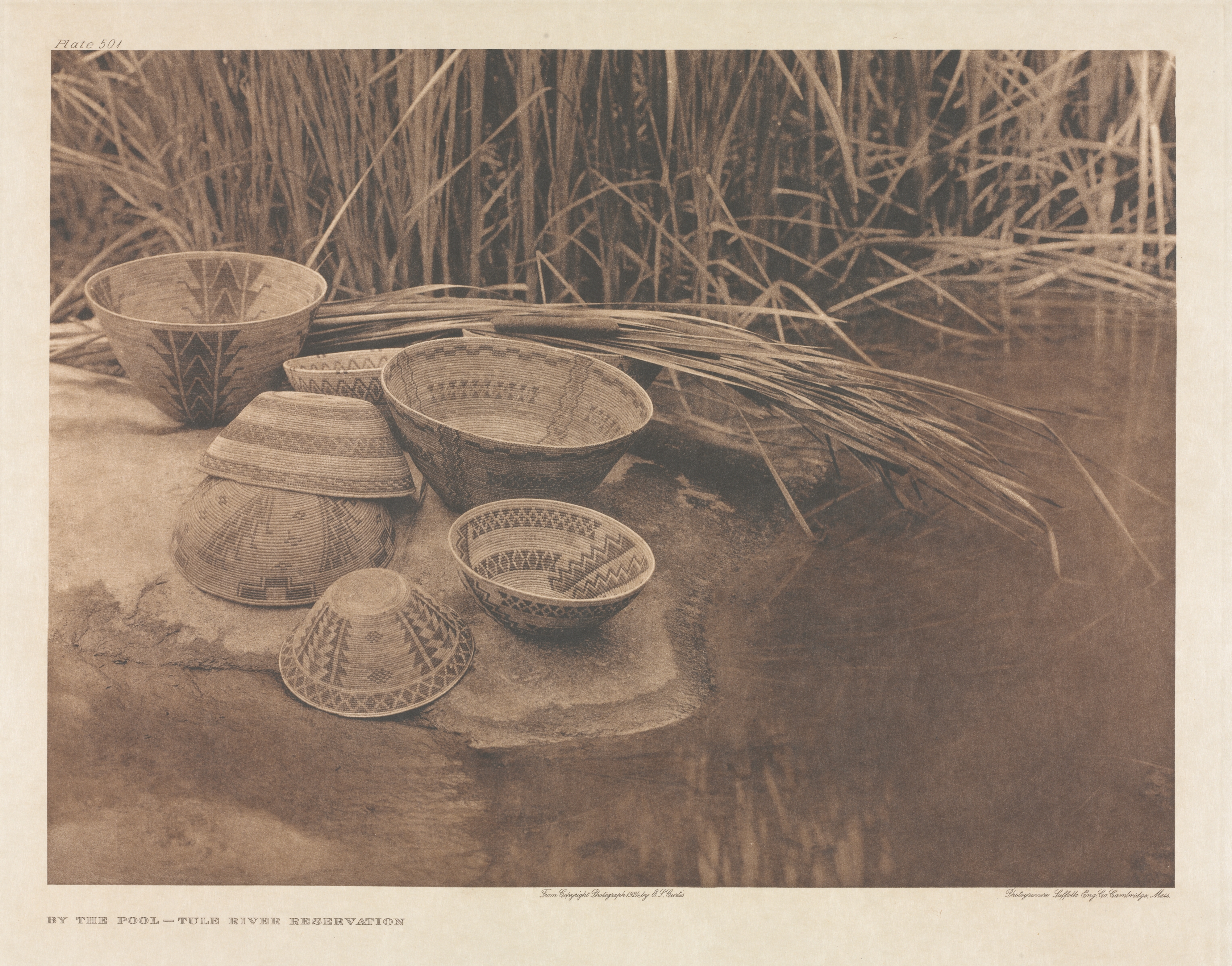 Portfolio XIV, Plate 501: By the Pool - Tule River Reservation