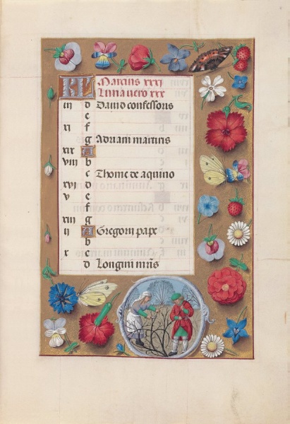 Hours of Queen Isabella the Catholic, Queen of Spain:  Fol. 4r, March