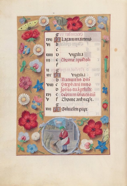 Hours of Queen Isabella the Catholic, Queen of Spain:  Fol. 13v, December