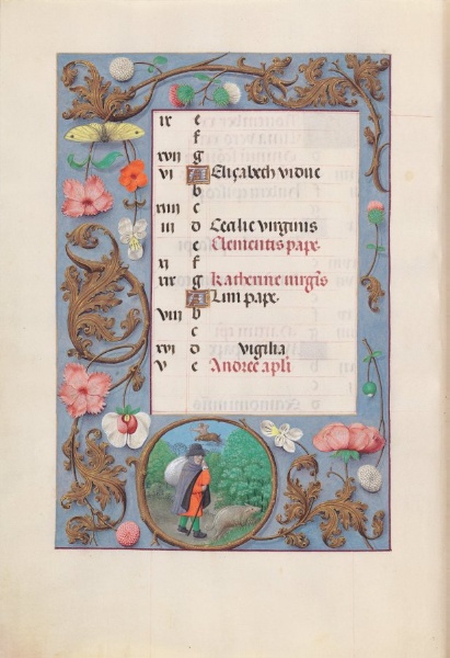 Hours of Queen Isabella the Catholic, Queen of Spain:  Fol. 12v, November