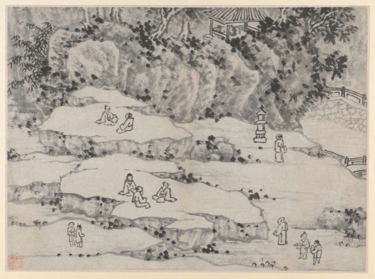 The Nodding Stone Terrace, Tiger Hill, and the Thousand-Man Seat, from Twelve Views of Tiger Hill, Suzhou