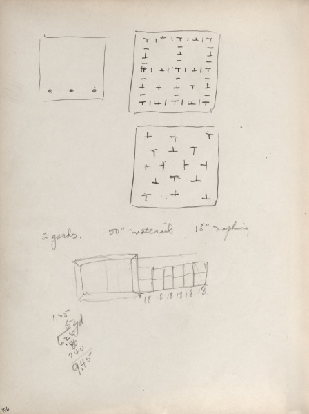 Sketchbook No. 2, page 156: Diagrams and measurements