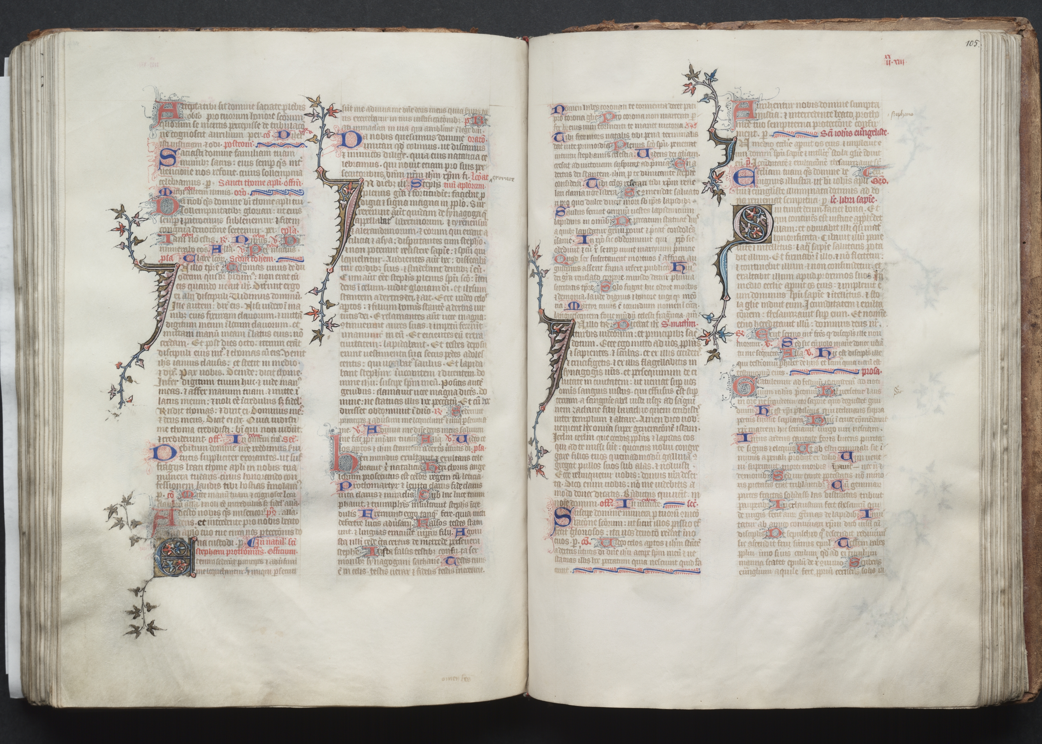 The Gotha Missal:  Fol. 105v, Text