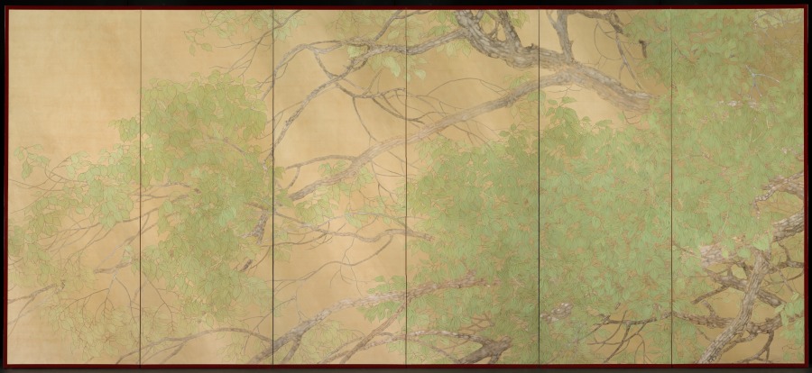 White Herons in Rain (left), Fujii Setsuden, 1910s