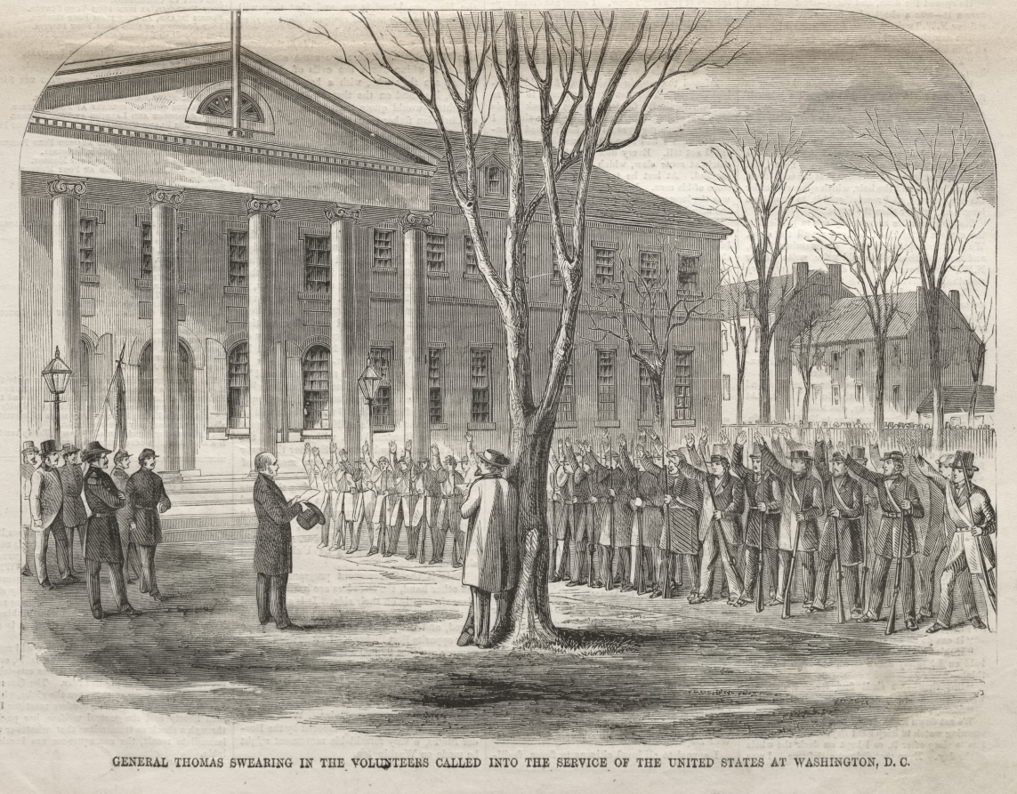 General Thomas Swearing in the Volunteers Called into the Service of the United States at Washington,  D.C.