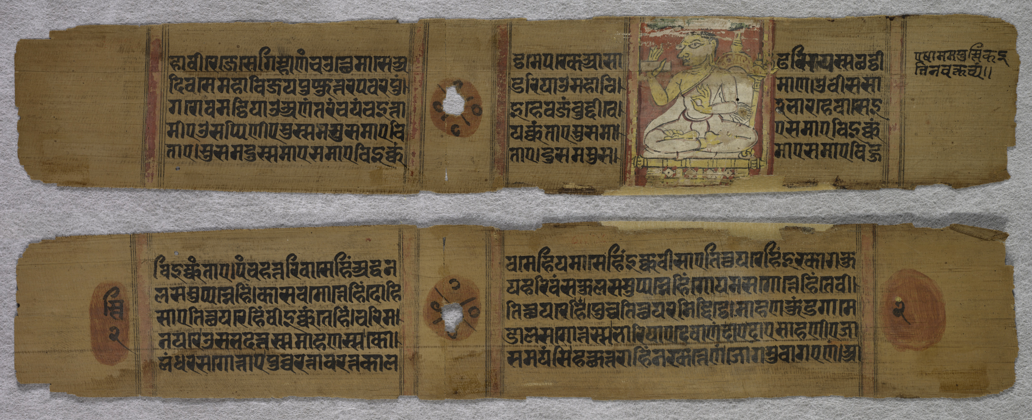 Folio 2, from a Kalpa-sutra: A Monk Preaching (recto); Text (verso)