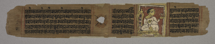Monk Holding a Flower: Folio 2 (recto), from a Kalpa-sutra and Story of Kalakacharya