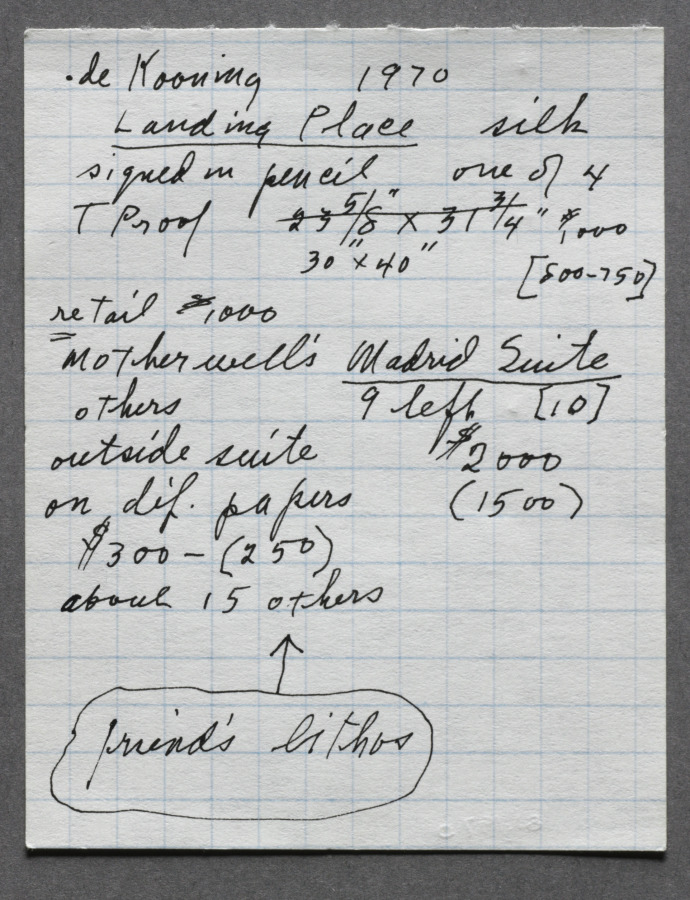 Note Sheet for Pink Letter with Feather Collage, Lenore Tawney, 1979