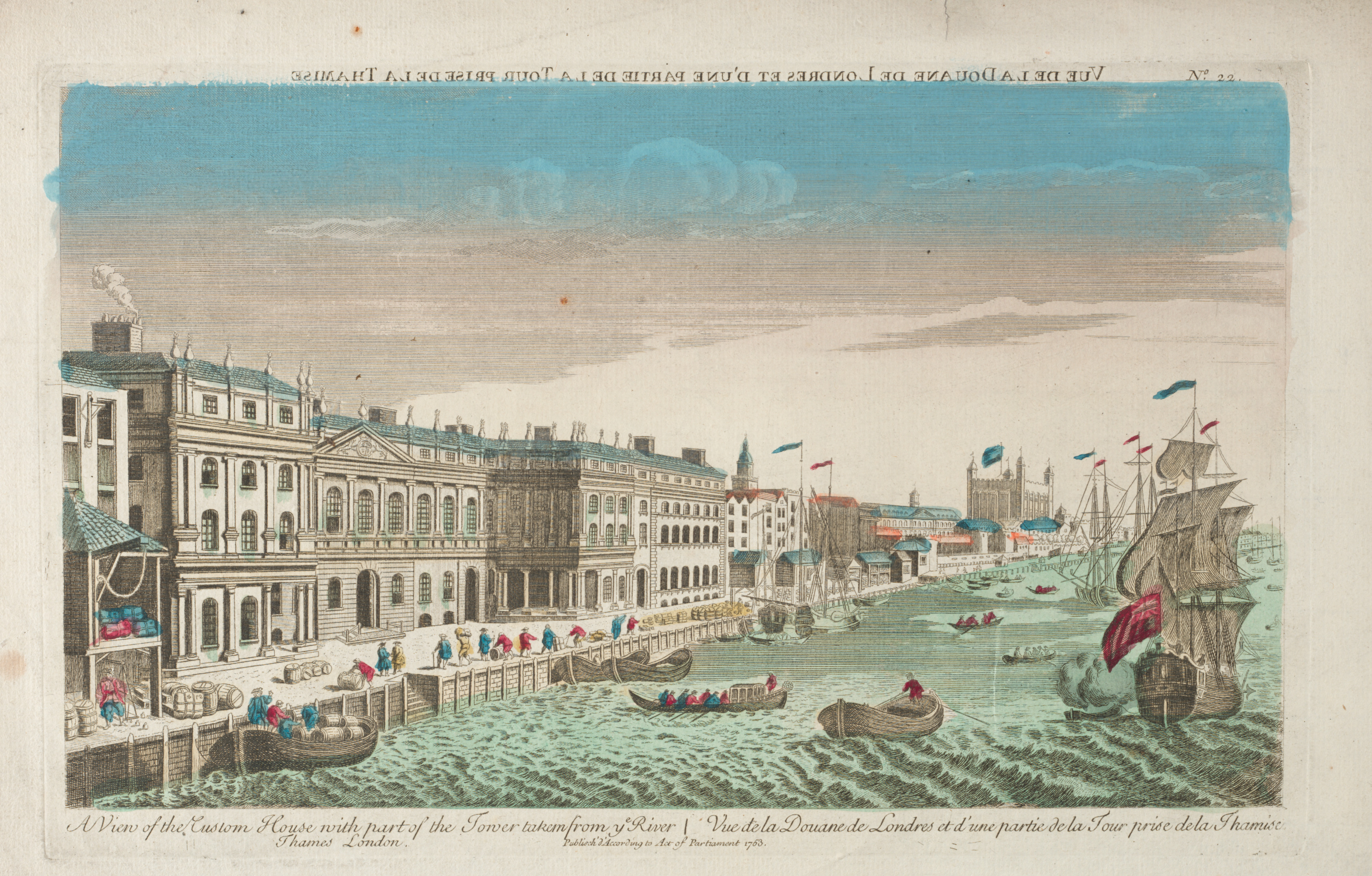 View of the Custom House and Douana of London