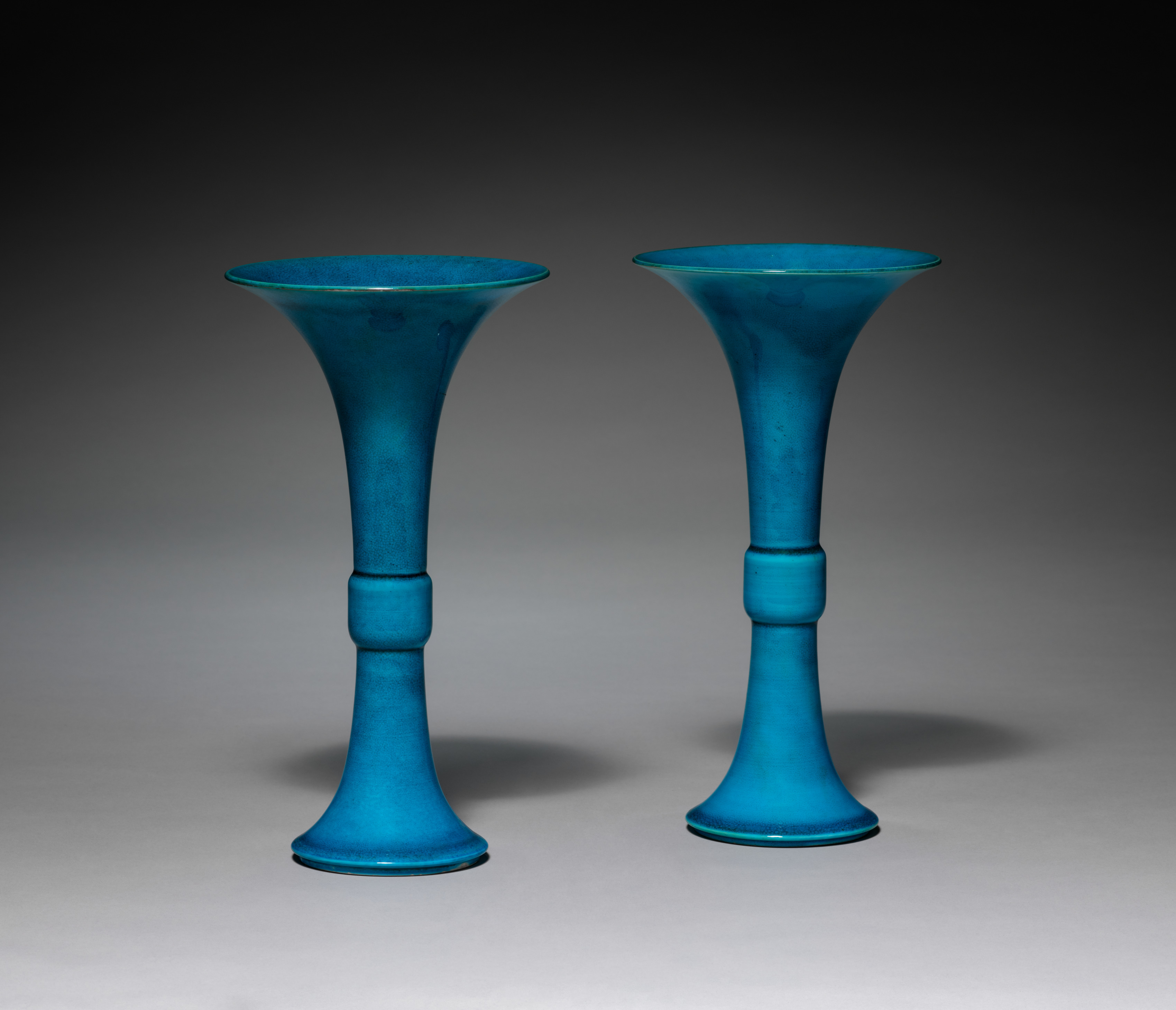 Pair of Beaker Vases in Form of Archaic Gu