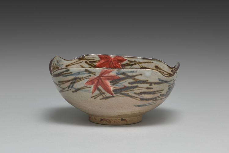 Nesting Dish with Scattered Pine Needles and Maple Leaves