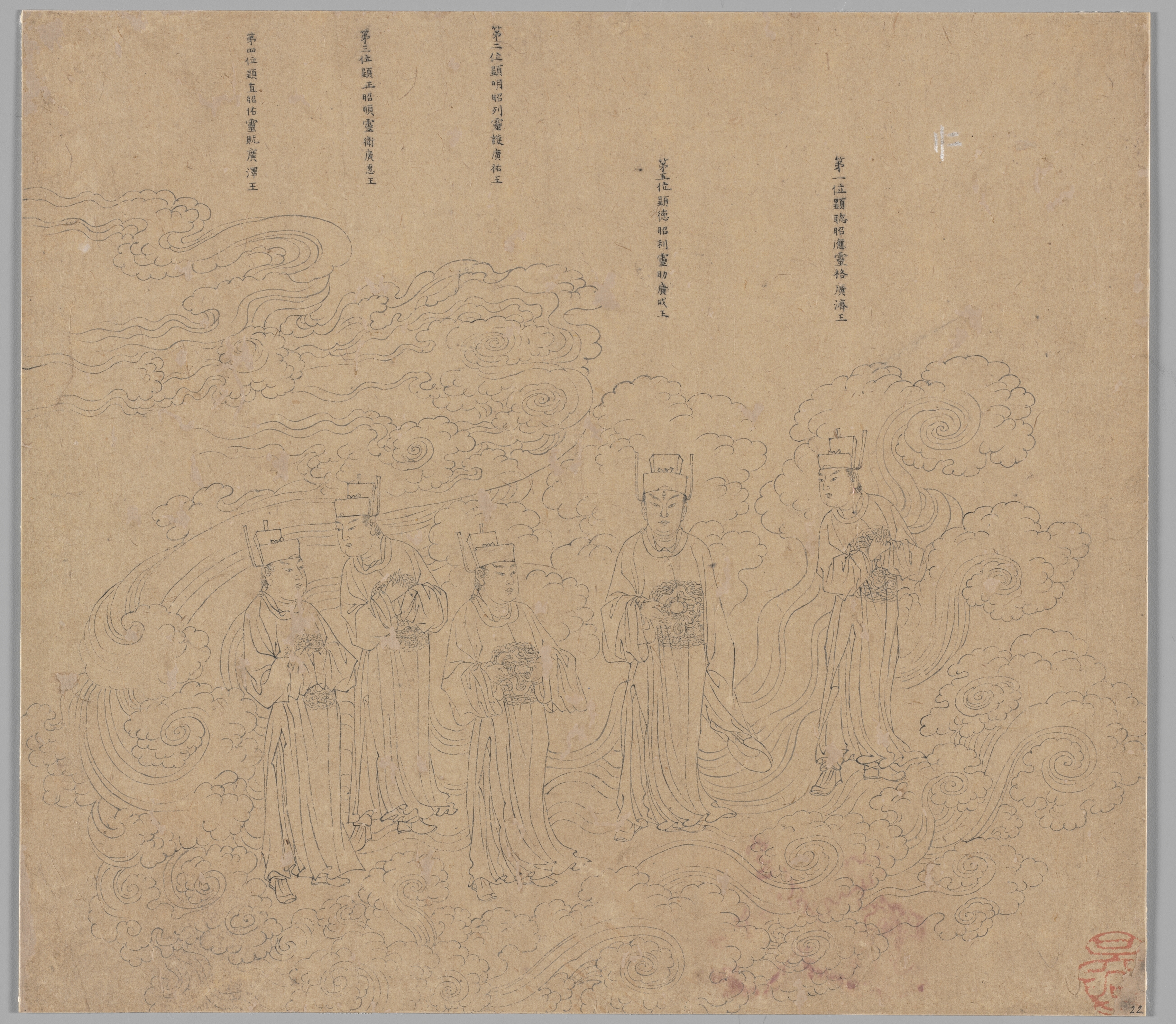 Album of Daoist and Buddhist Themes: Procession of Daoist Deities: Leaf 22