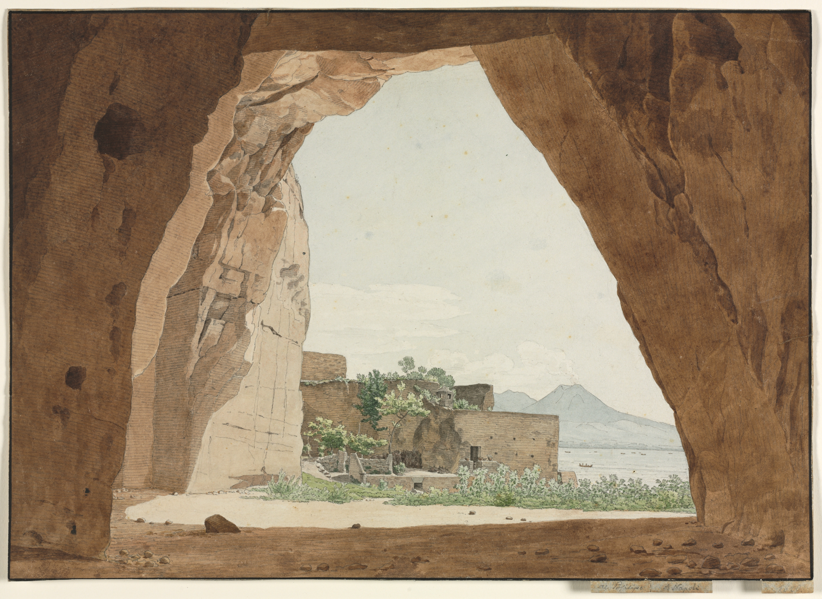 Vesuvius and the Bay of Naples from a Cave