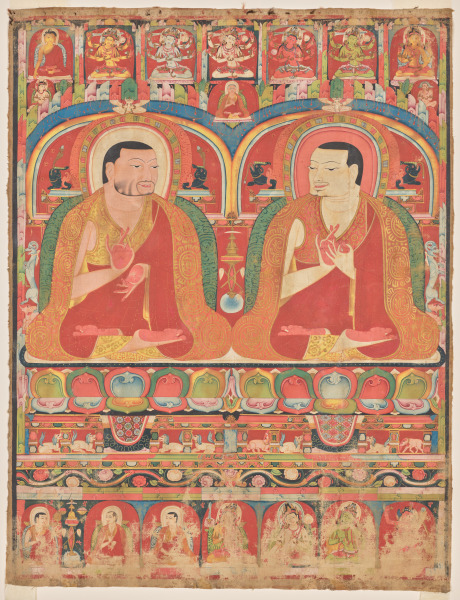 Portraits of Two Lineage Masters of the Kagyu Order: Phagmo Drupa (1110–1170) and Tashipel (1142–1210)