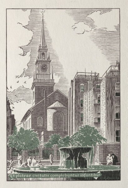 Christ Church, Salem Street, Boston Looking West from "The Prado"