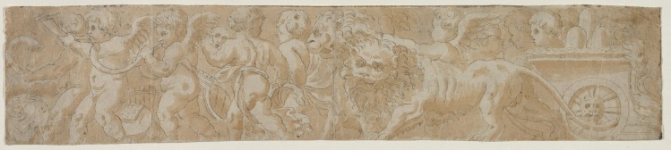 Chariot Drawn by Lions with Amorini (recto)