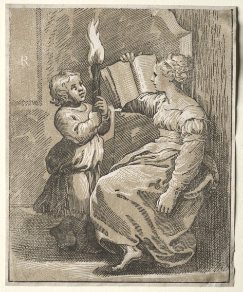 Sibyl Reading with a Child Holding a Torch