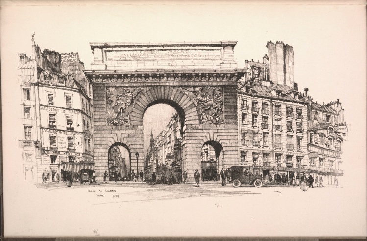 Twenty Lithographs of Old Paris: Porte Saint Martin, Paris