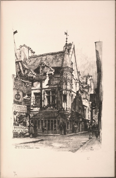 Twenty Lithographs of Old Paris: Maison de la Tourelle, Rue des Frances Bourgeois, Paris
