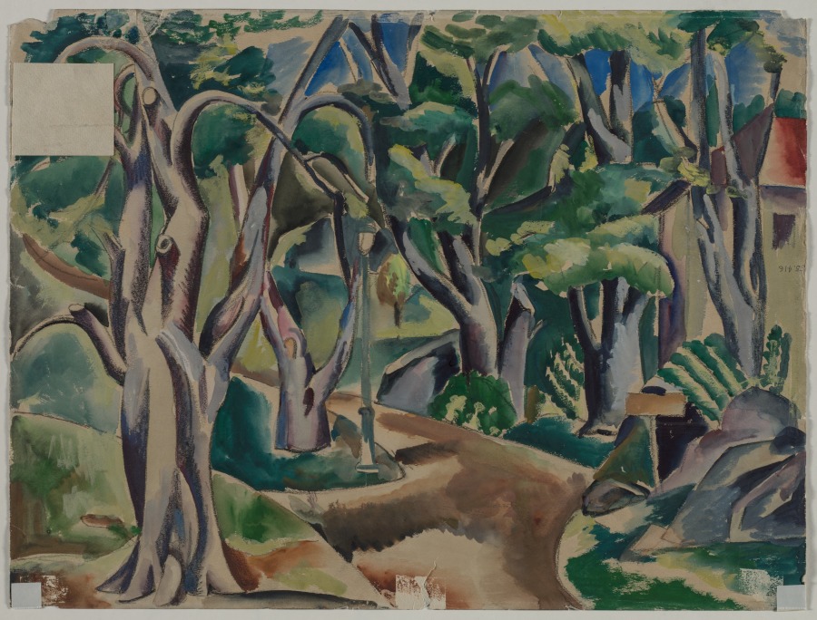 Wooded Path (verso), Jan Matulka, c 1900s ?